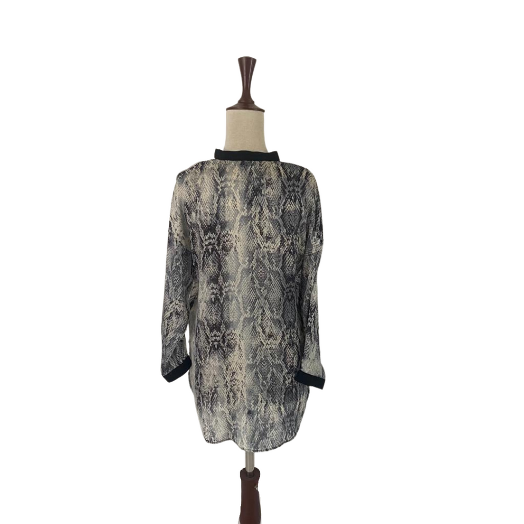 ZARA Grey Snakeskin Print Top | Gently Used |
