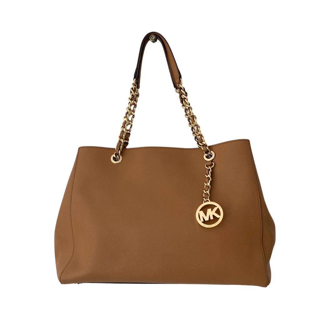 Michael Kors Tan Leather Chain Strap Tote | Pre Loved |