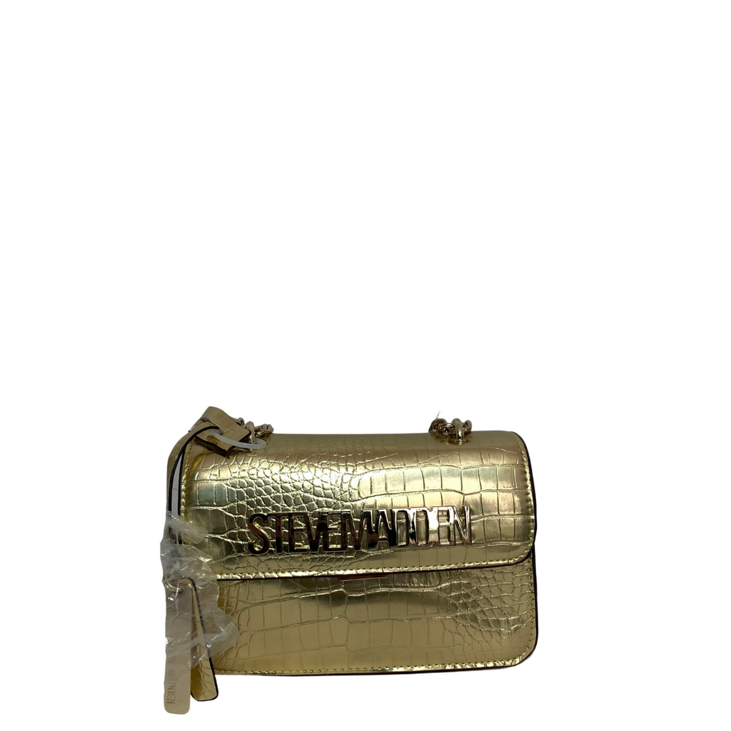 Steve Madden Gold Croc Embossed Crossbody Bag | Brand New |