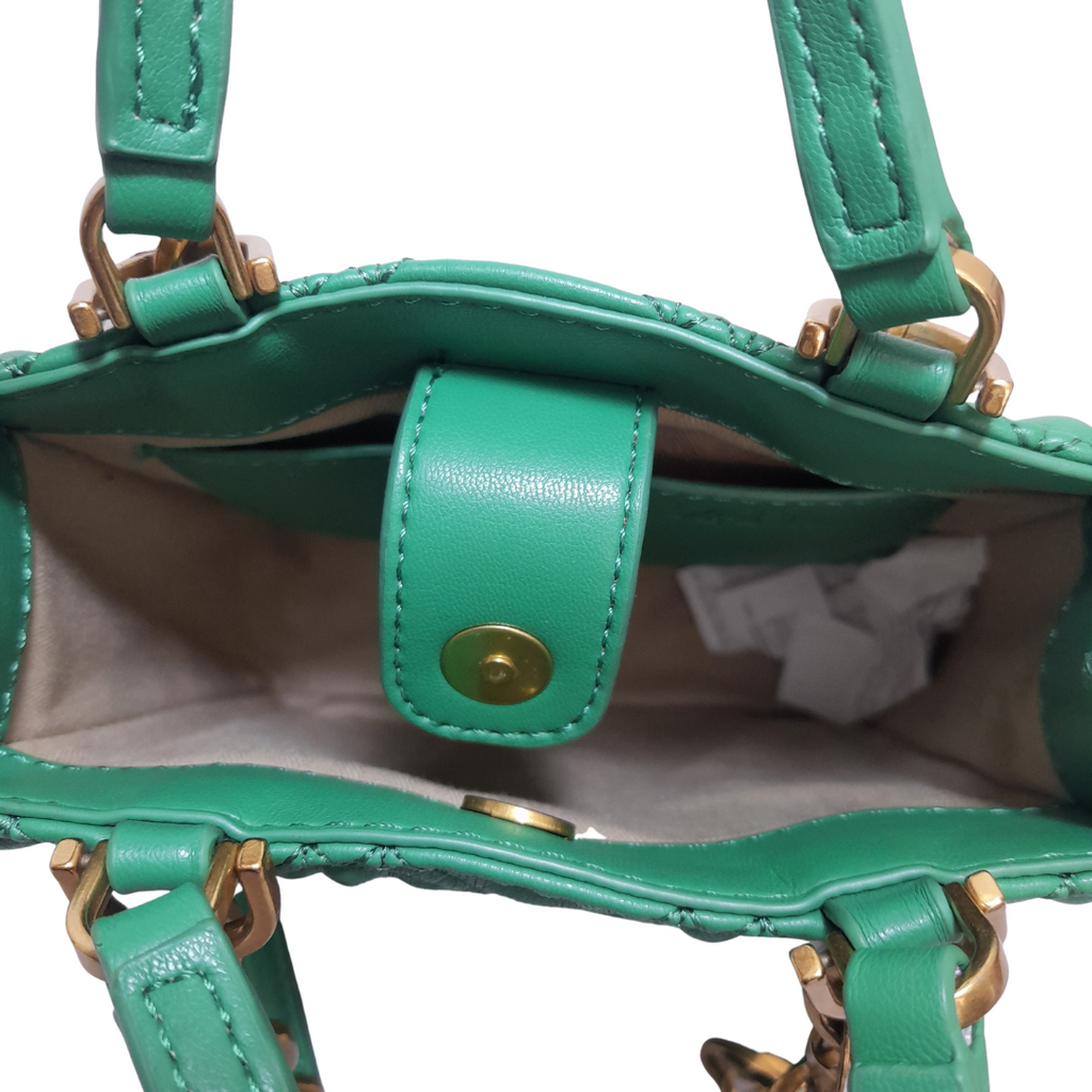 ZARA Green Quilted Faux Leather Shoulder Bag | Gently Used |