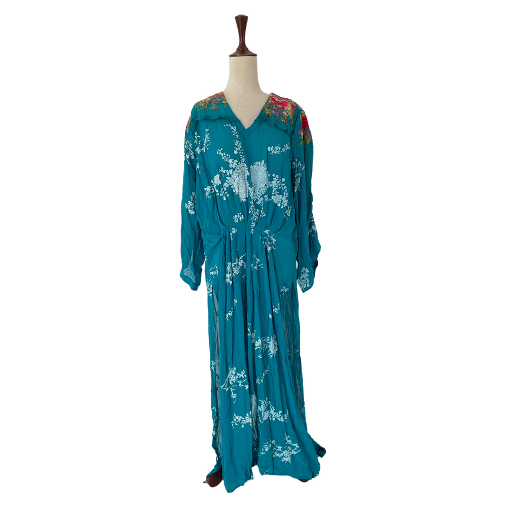 Sana Safinaz Teal Embroidered Chiffon Kameez | Brand New |