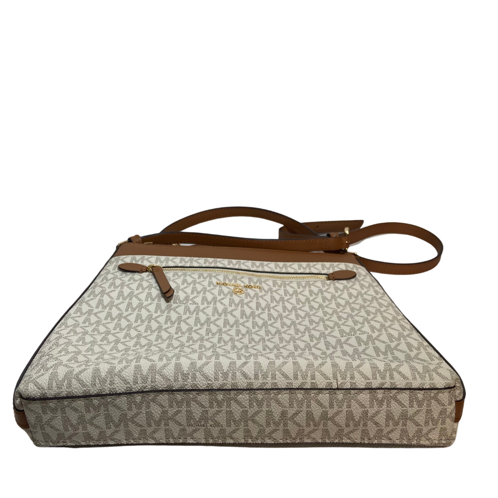 Michael Kors Vanilla Monogram Jetset Square Crossbody Bag | Gently Used |