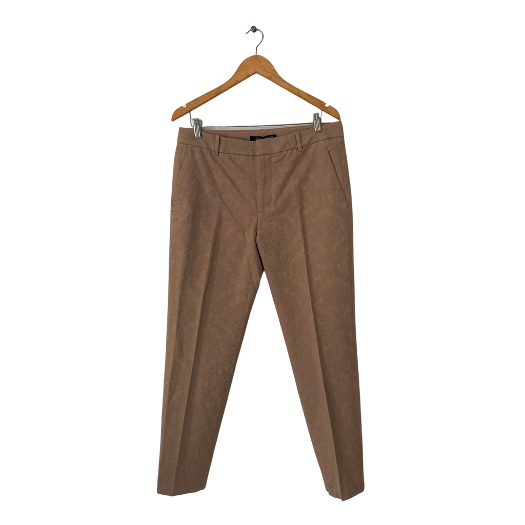 ZARA Beige Self-embroidered Pants | Brand New |