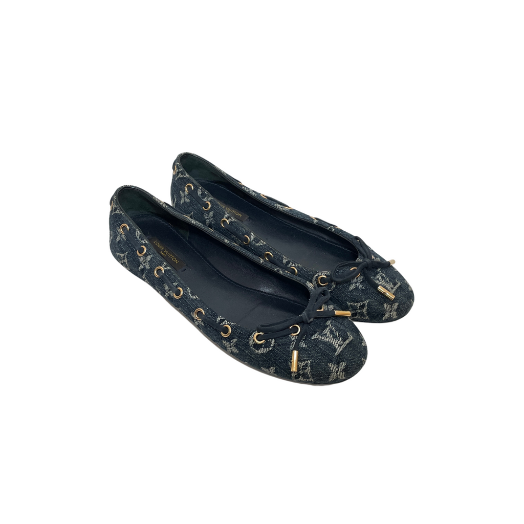 Louis Vuitton 'Oasis' Denim Monogram Ballet Flats | Pre Loved |