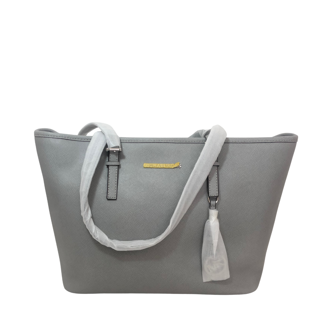 Michael Kors Grey Saffiano Leather ‘Jetset’ Tote | Brand New |