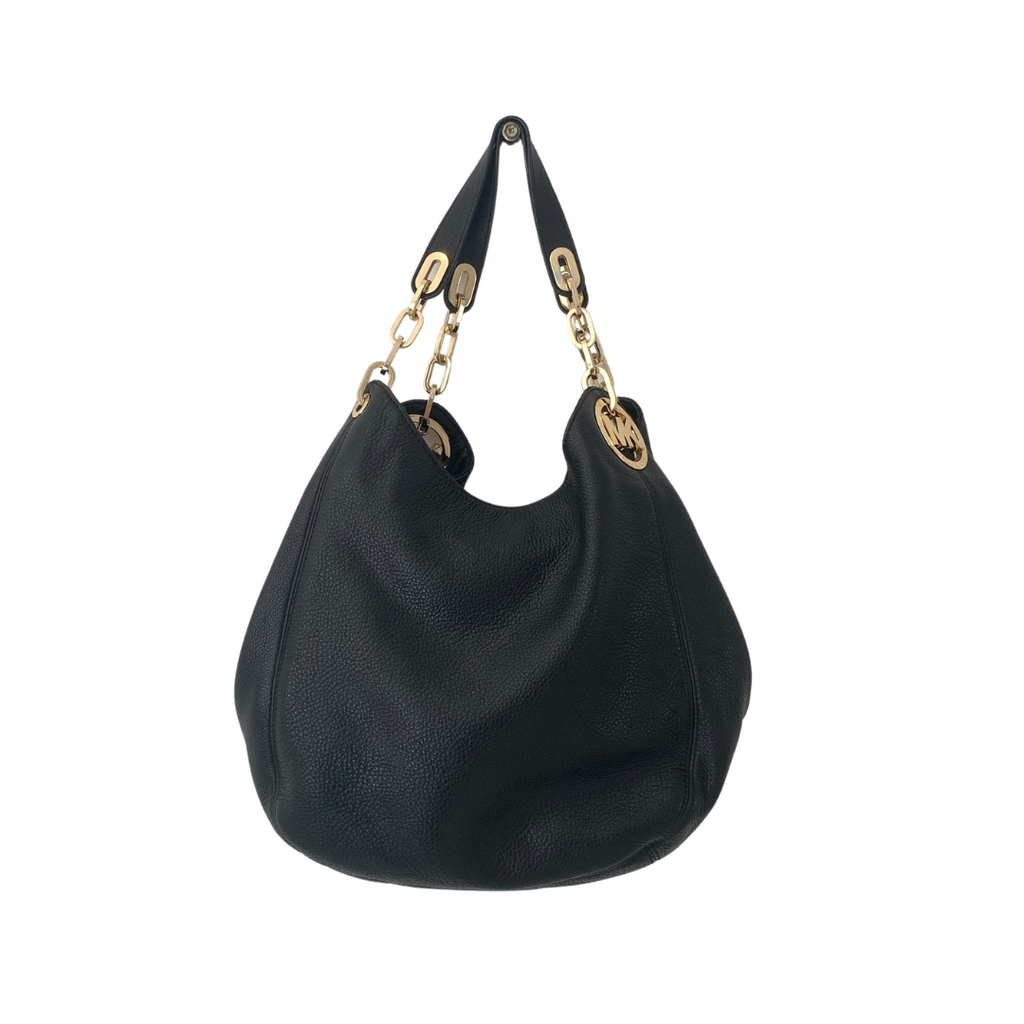 Michael Kors Black Pebbled Leather Hobo Shoulder Bag | Pre Loved |