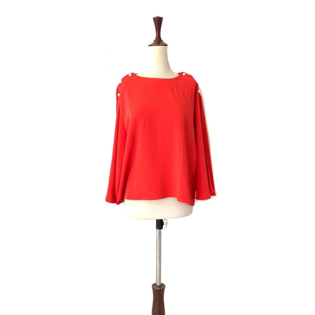 ZARA Coral with Pearls Top | Gently Used |