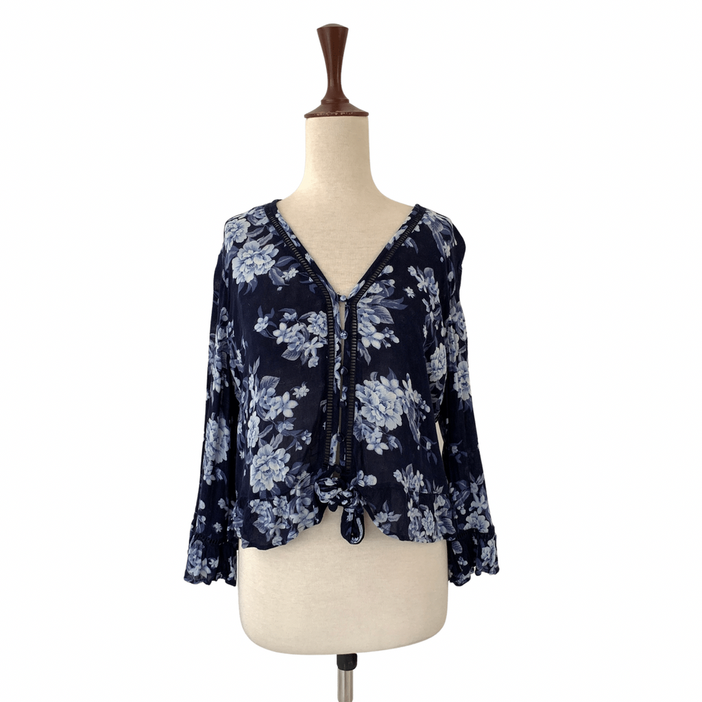 American Eagle Blue Floral Print Top | Pre Loved |