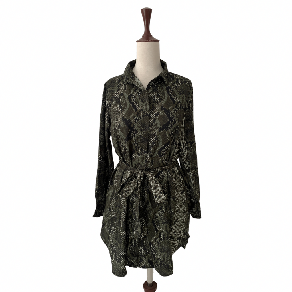 H&M Green Snakeskin Print Shirt | Brand New |