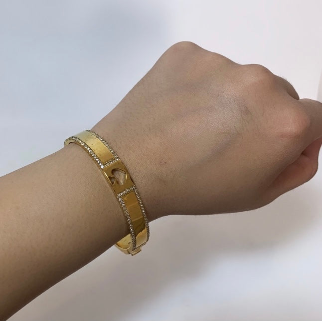 Kate Spade Gold Rhinestone Spade Ceramic Bracelet | Gently Used |