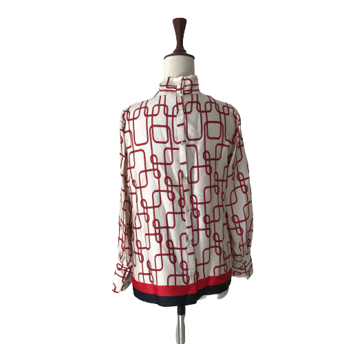 ZARA Off-white Chain Print High-neck Top | Brand New |