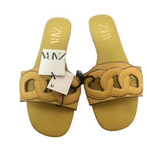 ZARA Yellow Cut-out Slides | Brand New |