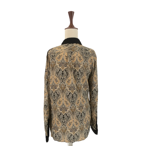 ZARA Yellow and Black Printed Collared Shirt | Gently Used |