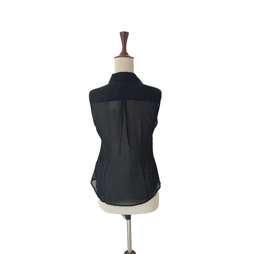 Streetwear Society Black Sleeveless Sheer Top | Brand New |