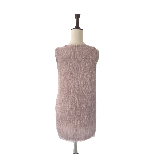 ZARA Pink Fringe Long Sleeveless Top | Gently Used |