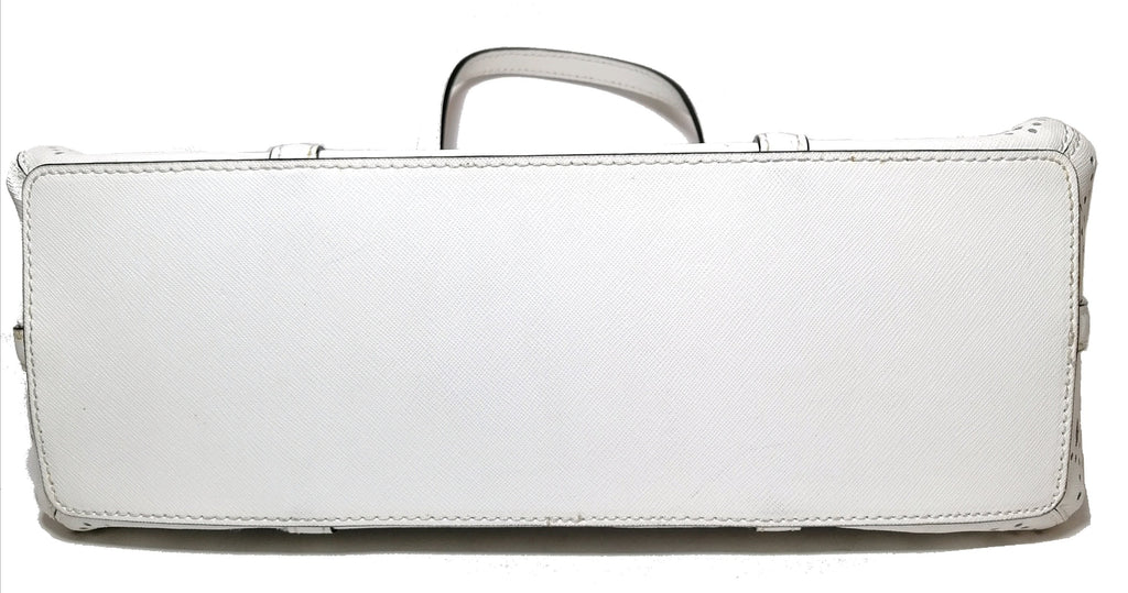 Kate Spade White Laser Cut Tote Leather Bag