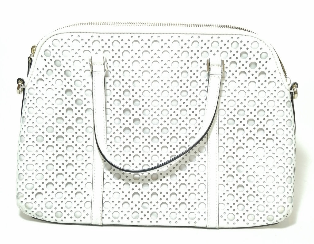 Kate Spade White Laser Cut Tote Leather Bag