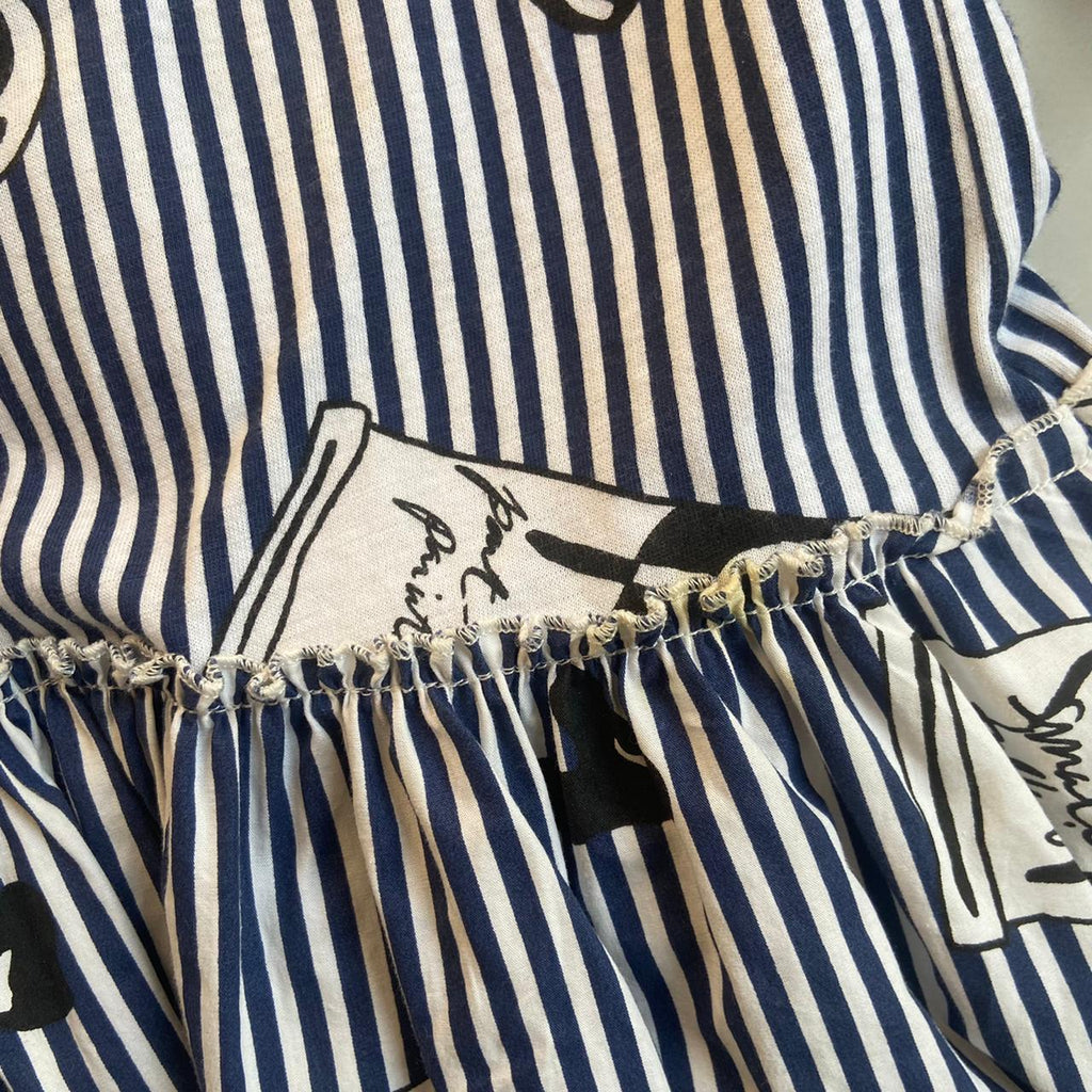 ZARA Blue and White Striped Paint Can Print Shirt | Gently Used |