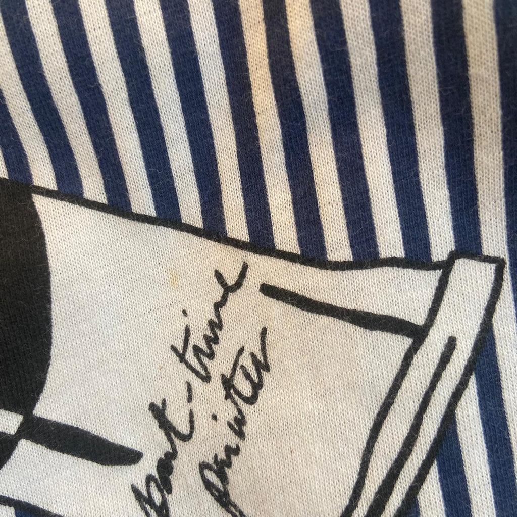 ZARA Blue and White Striped Paint Can Print Shirt | Gently Used |