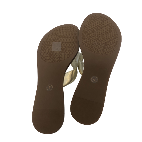 Tory Burch Gold Logo 'Benton' Thong Sandals | Like New |