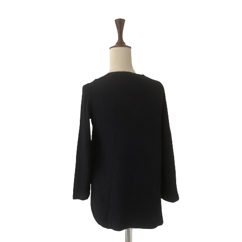 Massimo Dutti Navy Blue V-neck Top | Pre loved |