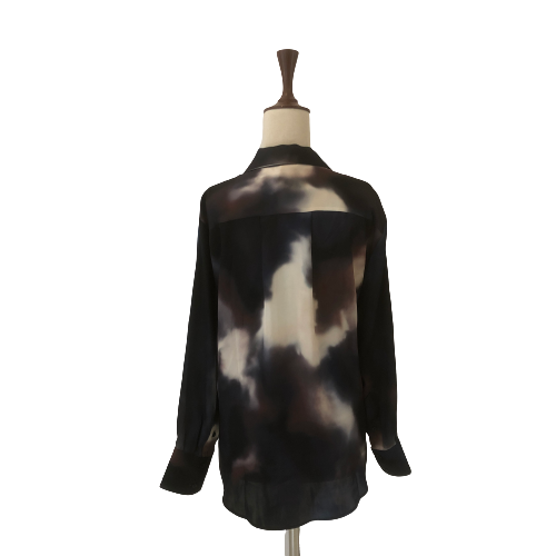 H&M Dark Blue Tie-Dye Collared Shirt | Gently Used |