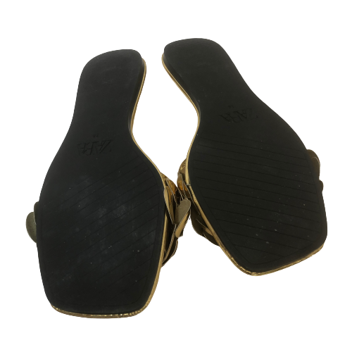ZARA Gold Flower Slides | Gently Used |