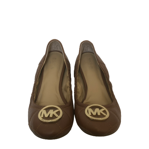 Michael Kors Brown Quilted Ballet Flats | Pre Loved |