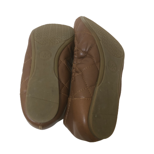 Michael Kors Brown Quilted Ballet Flats | Pre Loved |