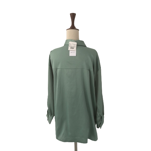 LCW Modest Green Satin Long Collared Shirt | Brand New |