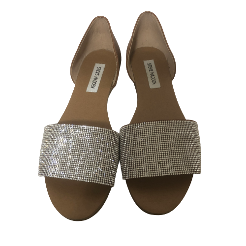 Steve Madden Rhinestone & Leather D'Orsay Slides | Pre Loved |