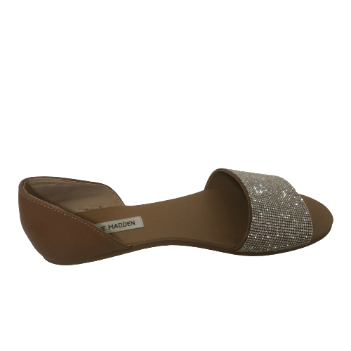 Steve Madden Rhinestone & Leather D'Orsay Slides | Pre Loved |