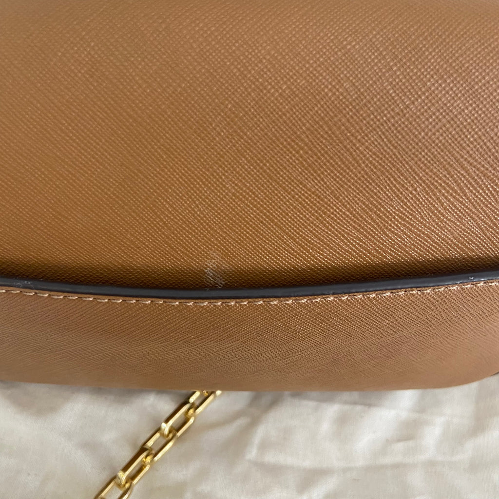 Tory Burch Brown Leather "Robinson" Chain Crossbody Bag | Gently Used |