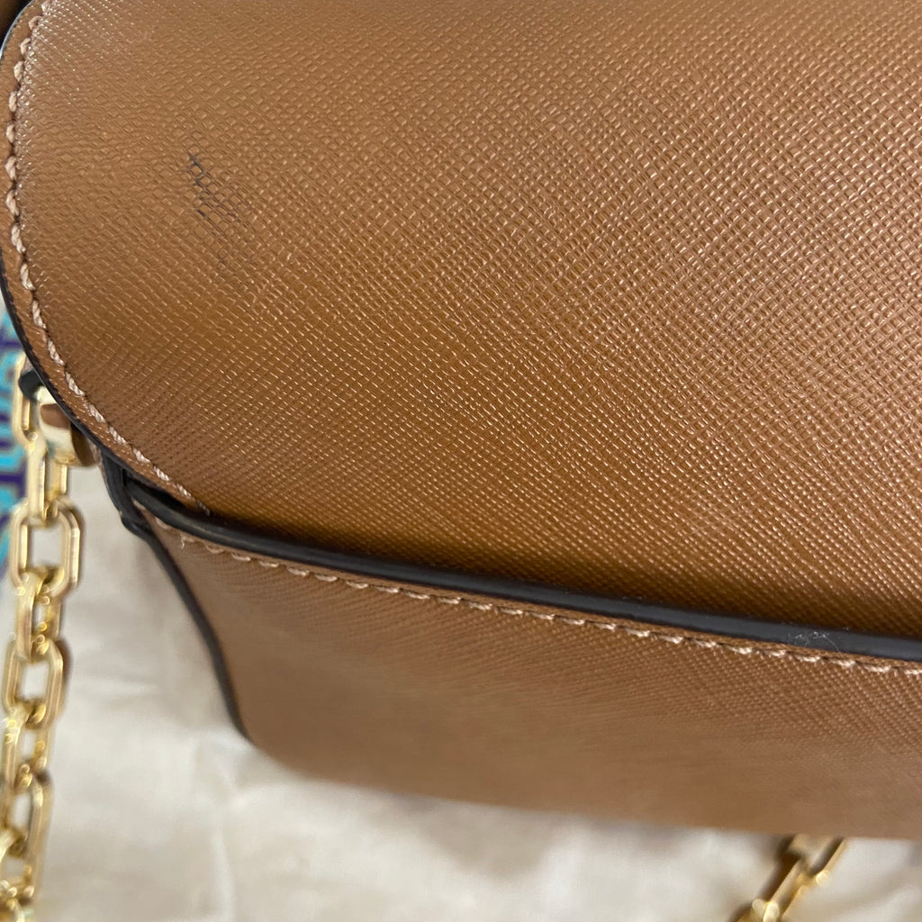 Tory Burch Brown Leather "Robinson" Chain Crossbody Bag | Gently Used |