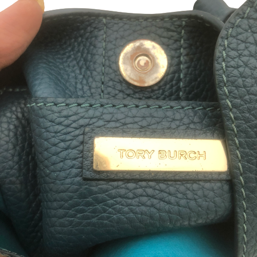 Tory Burch Teal Pebbled Leather Crossbody Bag | Pre Loved |