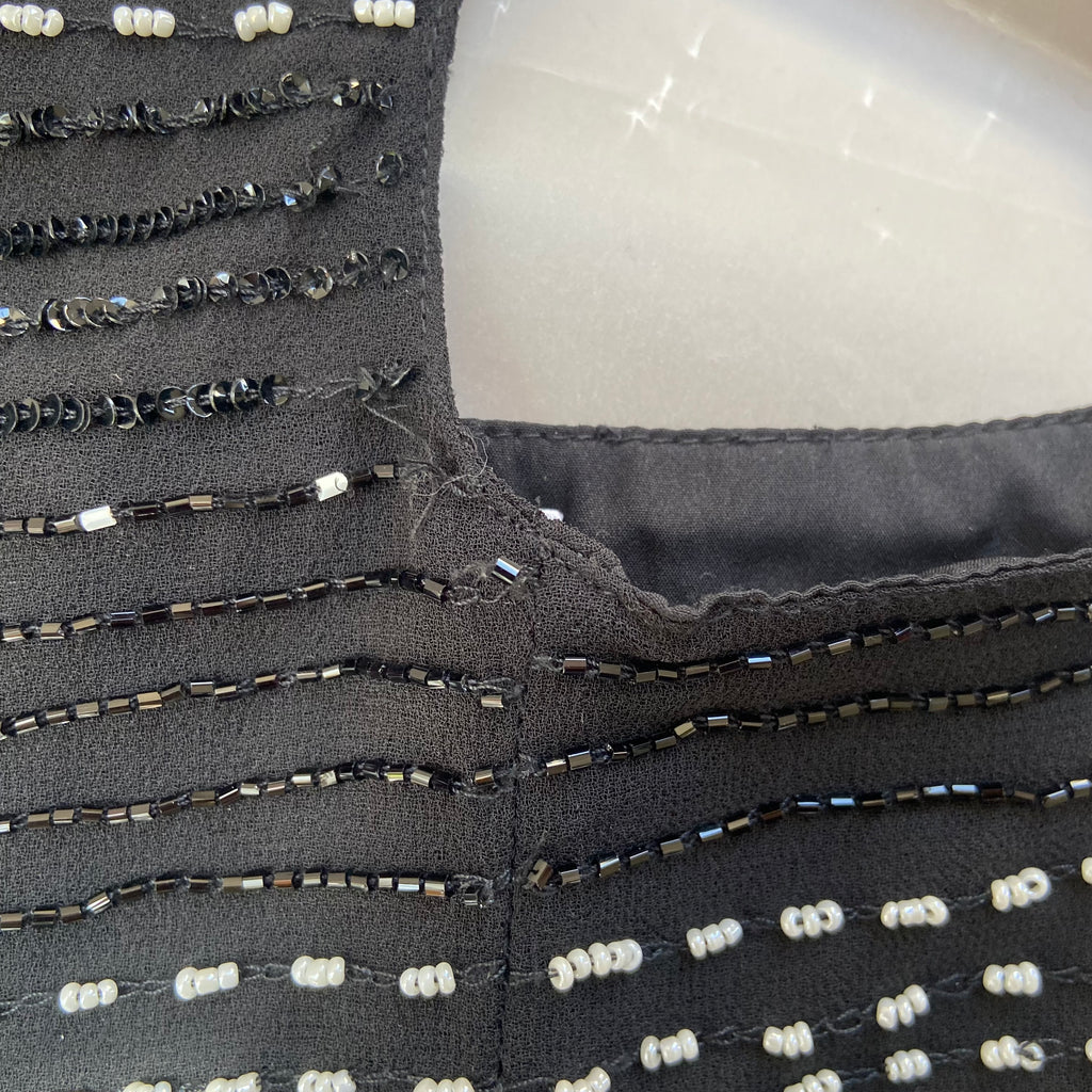 Mango Black Beaded Sleeveless Top | Gently Used |