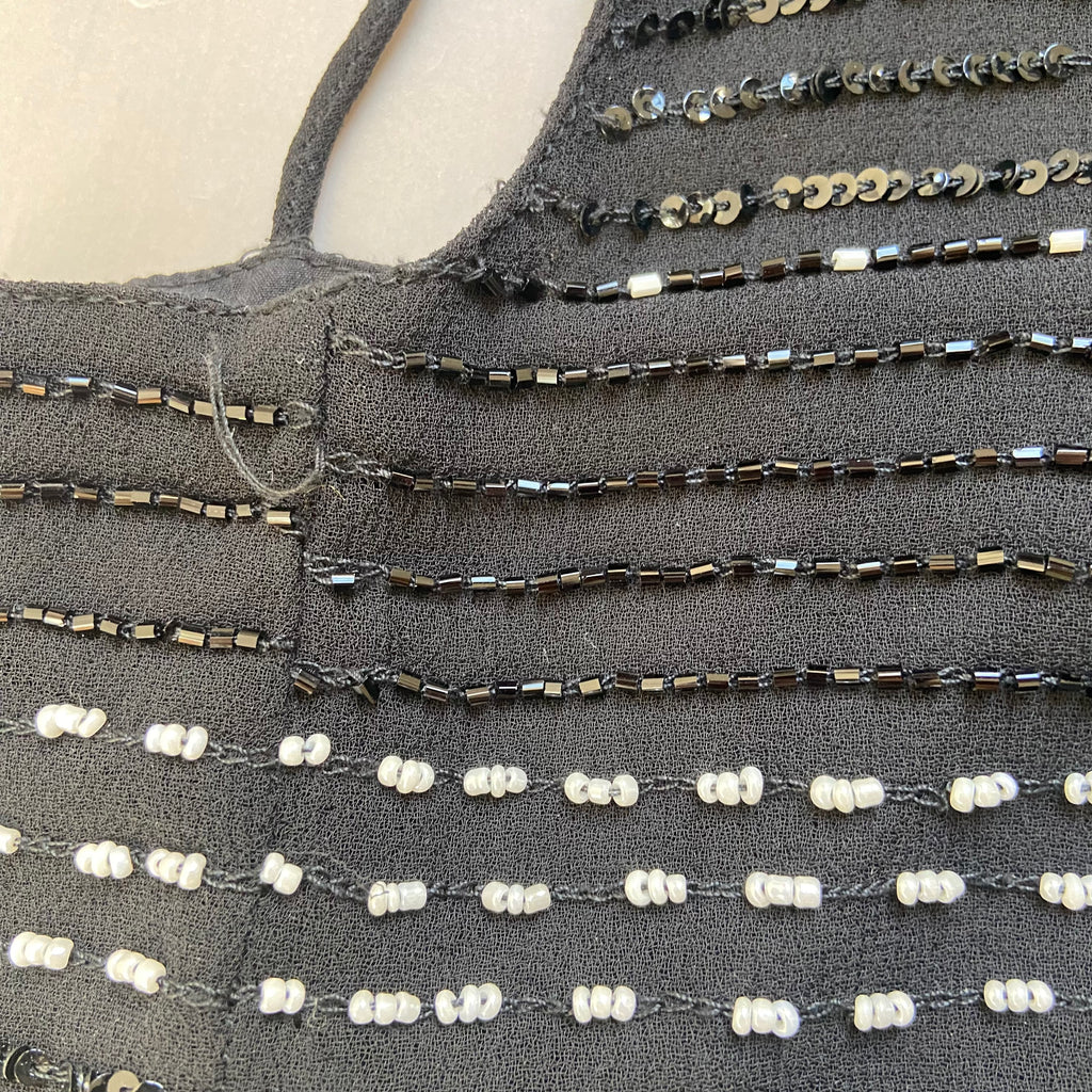 Mango Black Beaded Sleeveless Top | Gently Used |