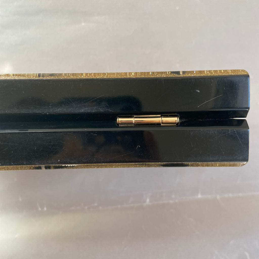 Radley London Black and Gold Box Clutch | Pre Loved |
