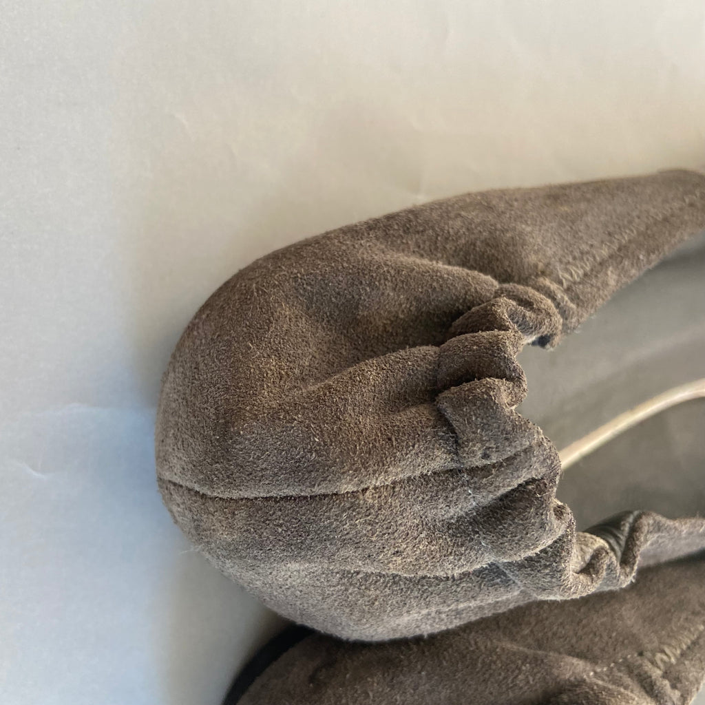 Tory Burch Silver Croc Textured & Suede Ballet Flats | Pre Loved |