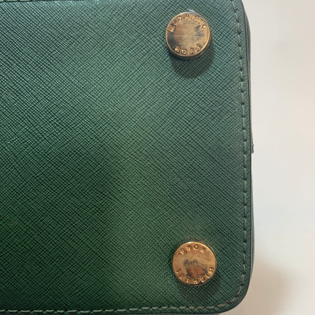 Michael Kors Emerald Green Leather Satchel | Gently Used |