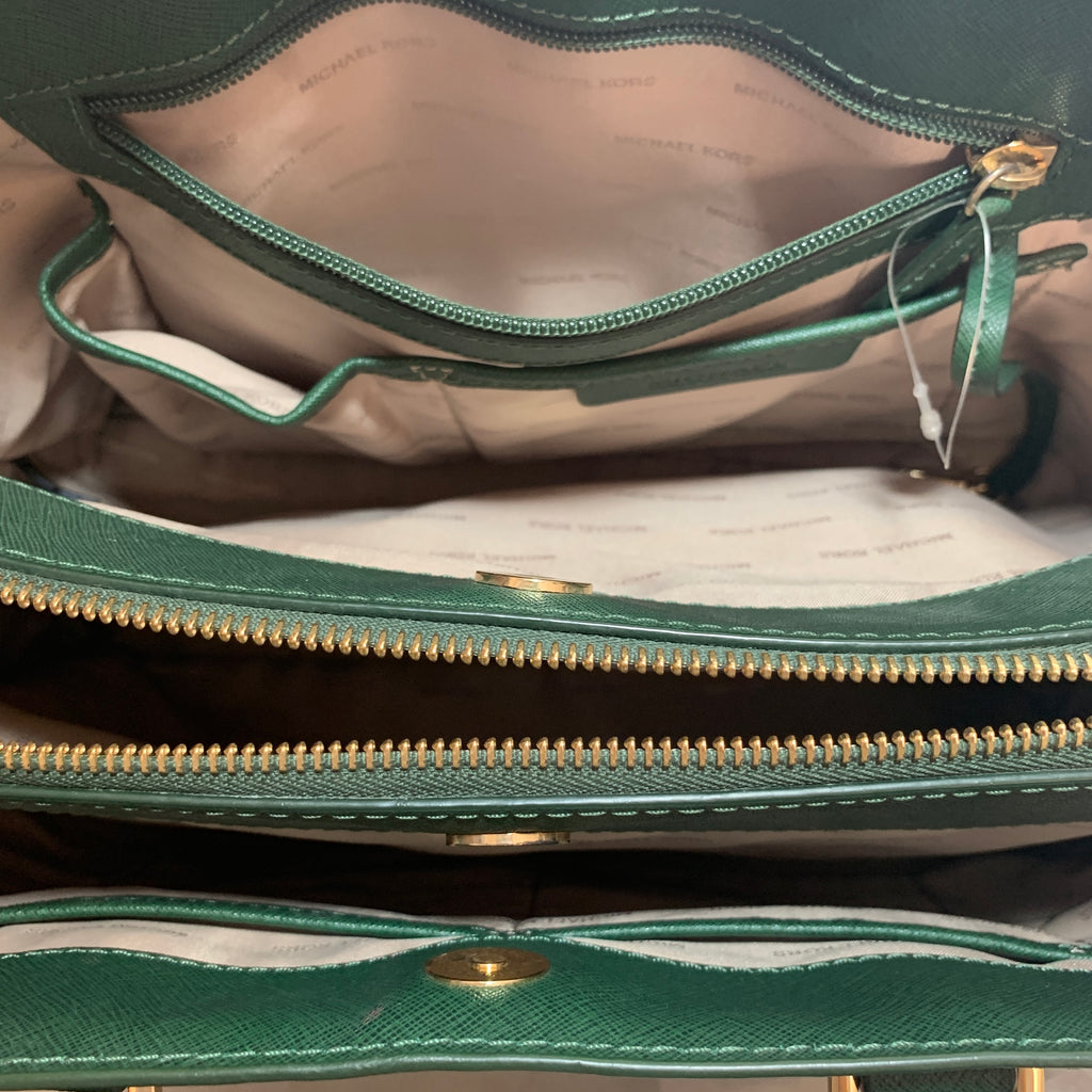 Michael Kors Emerald Green Leather Satchel | Gently Used |