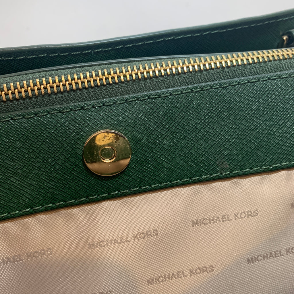 Michael Kors Emerald Green Leather Satchel | Gently Used |