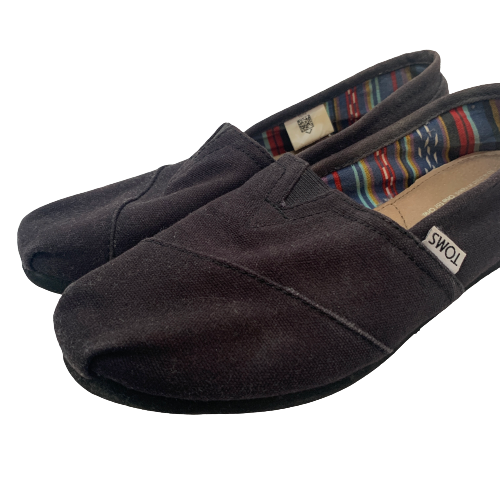 TOMS Black Canvas Shoes | Pre Loved |