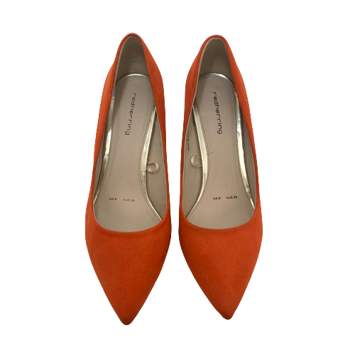 Red Herring Orange Suede Pointed Pumps | Gently Used |