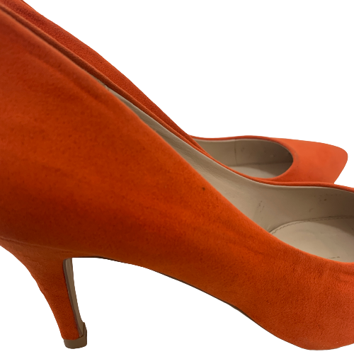 Red Herring Orange Suede Pointed Pumps | Gently Used |