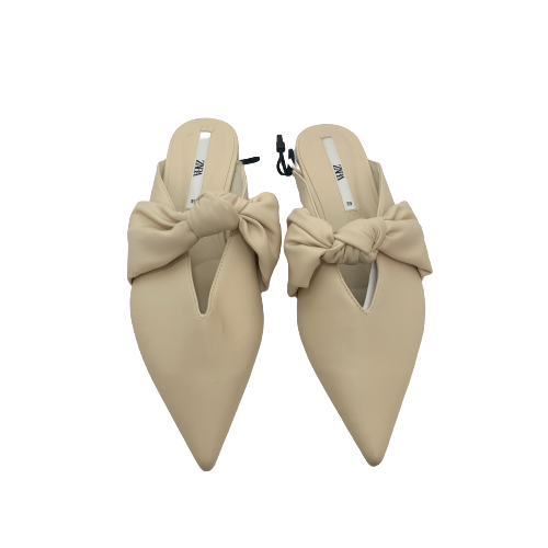 ZARA Cream Pointed Mules | Brand New |
