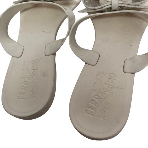 Salvatore Ferragamo White 'Pandy' Jelly Sandals | Pre Loved |