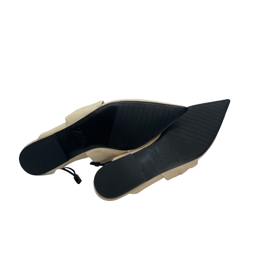 ZARA Cream Pointed Mules | Brand New |
