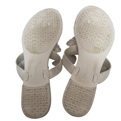 Salvatore Ferragamo White 'Pandy' Jelly Sandals | Pre Loved |