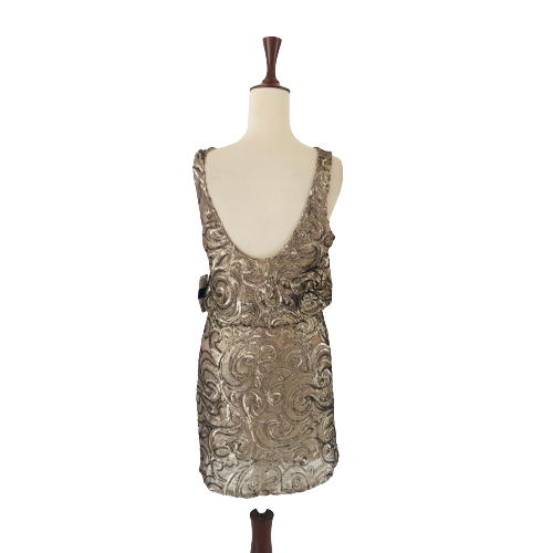 Mango Dull Gold Sequins Dress | Brand New |